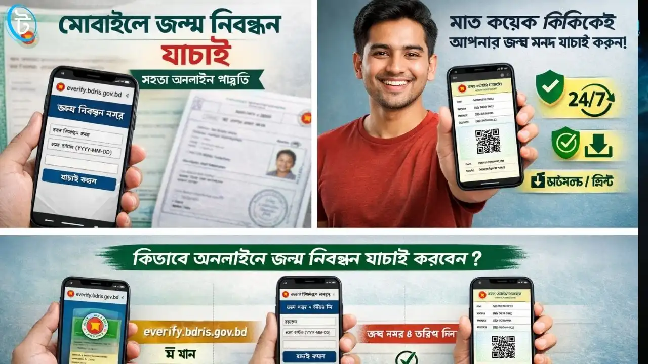 মোবাইলে জন্ম নিবন্ধন যাচাই