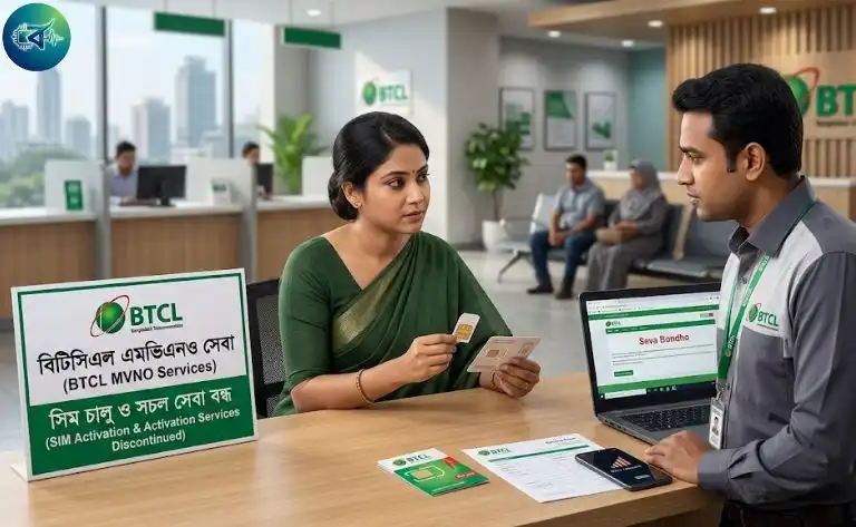 MVNO BTCL সিম চালু সেবা বন্ধ