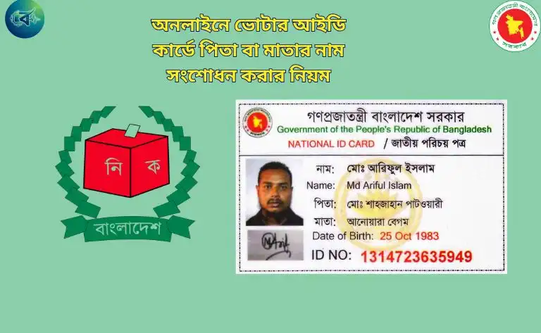 অনলাইনে ভোটার আইডি কার্ডে পিতা বা মাতার নাম সংশোধন করার নিয়ম (২০২৬ আপডেট)