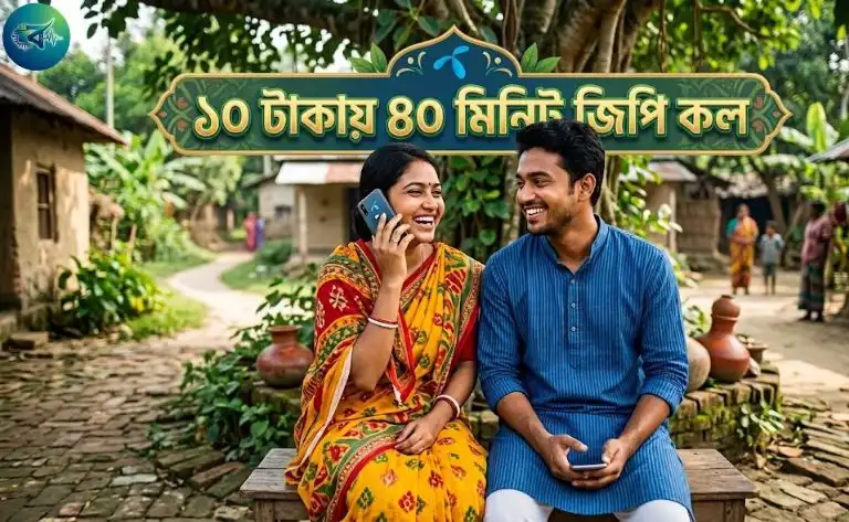 ১০ টাকায় ৪০ মিনিট জিপি কল
