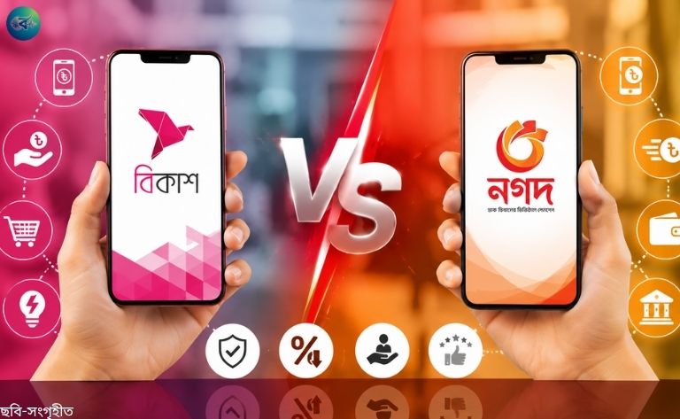 বিকাশ না নগদ কোন মোবাইল ব্যাংকিং সেবায় মিলছে বেশি সুবিধা